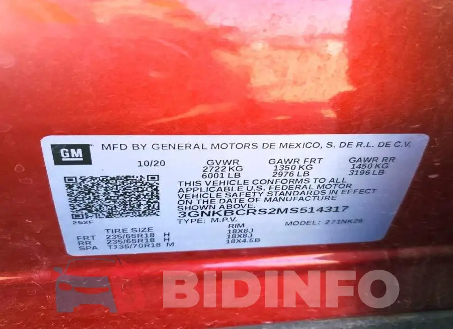 3GNKBCRS2MS514317 Photo# 13
