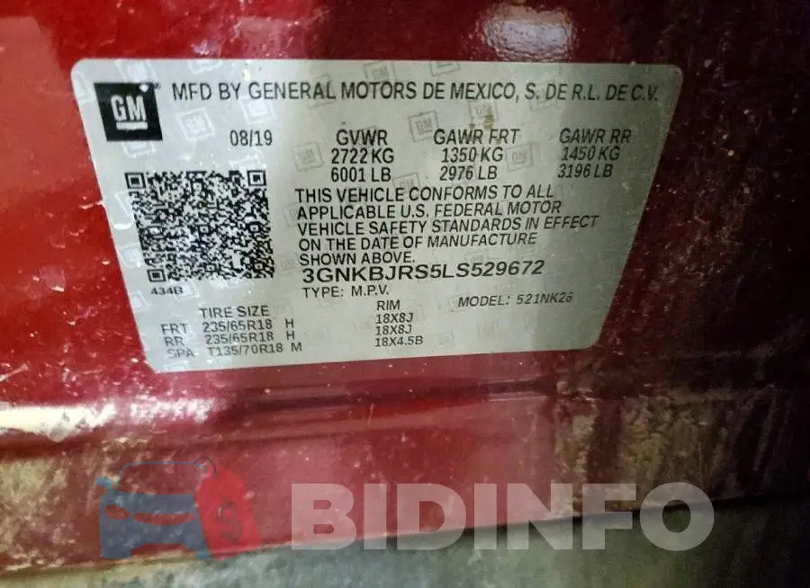 3GNKBJRS5LS529672 Photo# 13