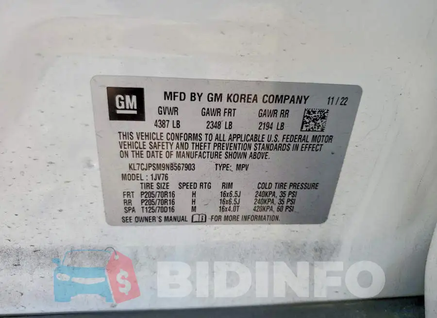 KL7CJPSM9NB567903 Photo# 13