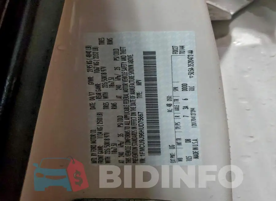 1FMCU9J96HUD75667 Photo# 13
