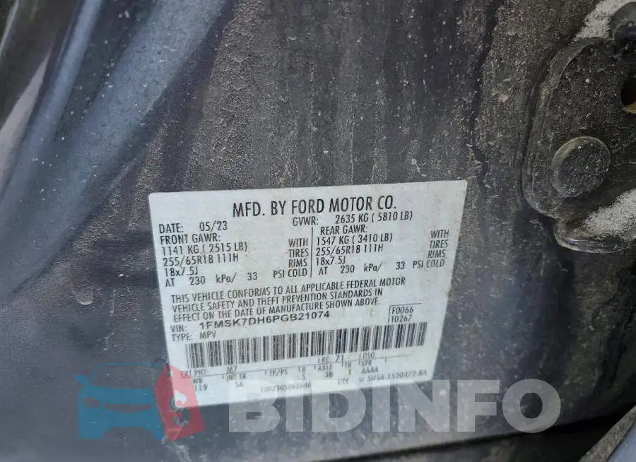 1FMSK7DH6PGB21074 Photo# 13