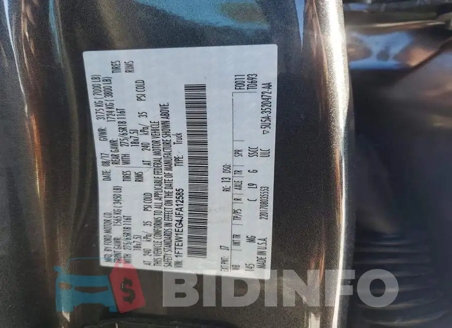 1FTEW1EG4JFA12585 Photo# 12