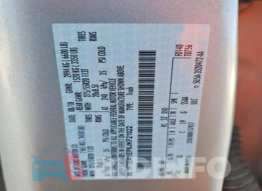 1FTEW1EP8JKF21022 Photo# 12