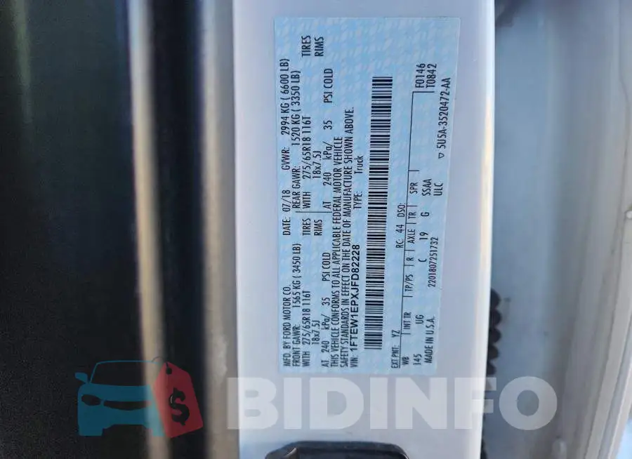 1FTEW1EPXJFD82228 Photo# 12