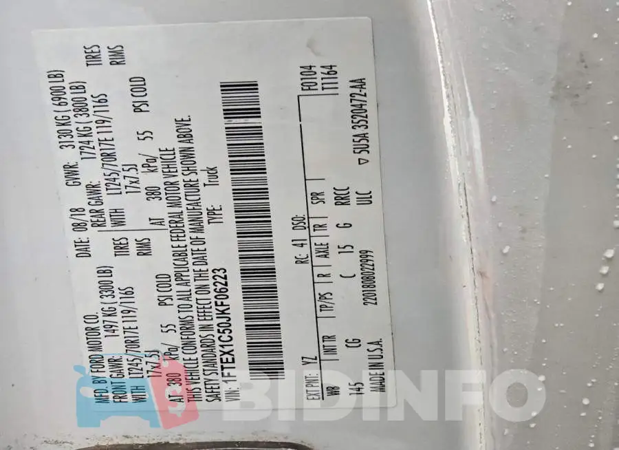 1FTEX1C50JKF06223 Photo# 12