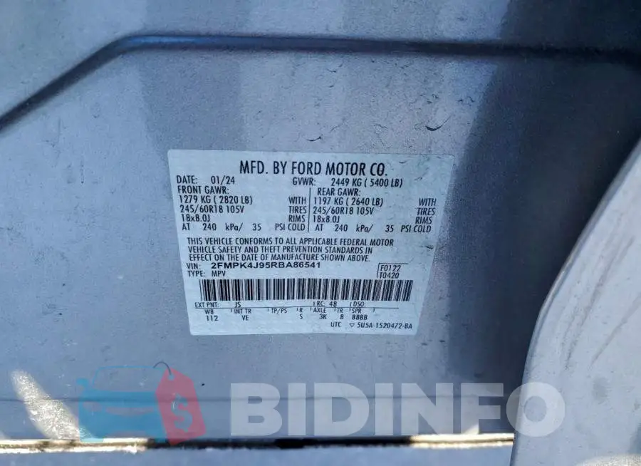 2FMPK4J95RBA86541 Photo# 13
