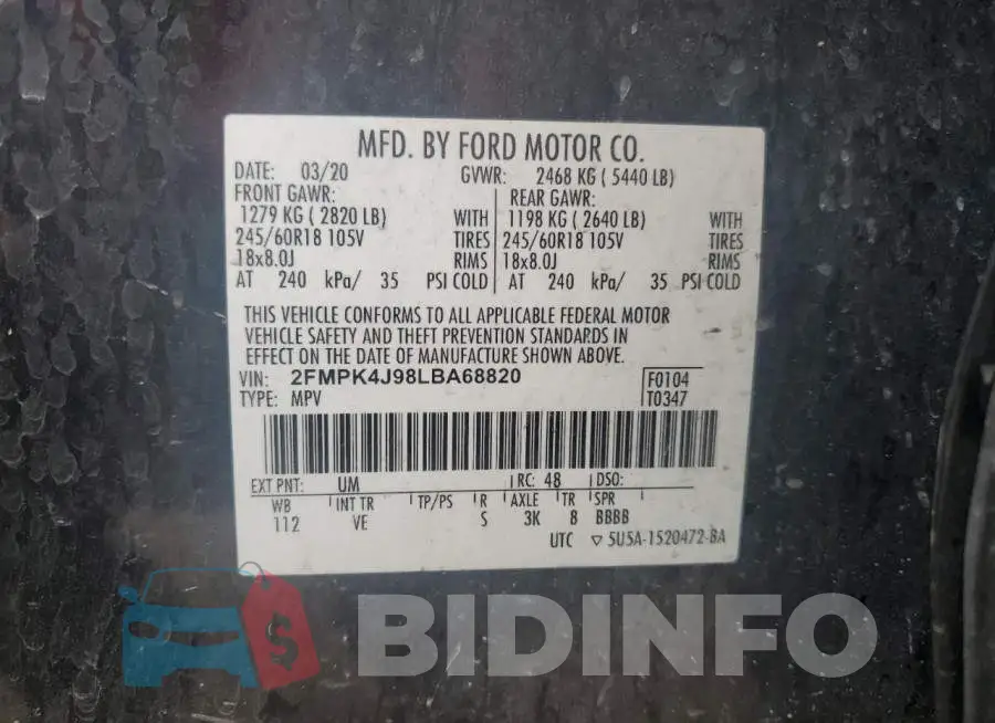 2FMPK4J98LBA68820 Photo# 14