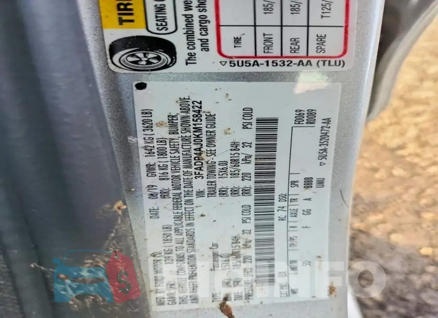3FADP4AJ0KM158422 Photo# 12