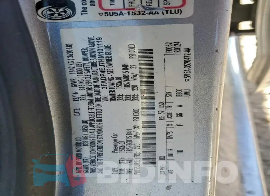 3FADP4EJ7HM101119 Photo# 12