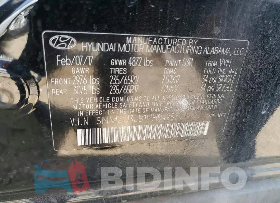 5NMZU3LB1HH042523 Photo# 12