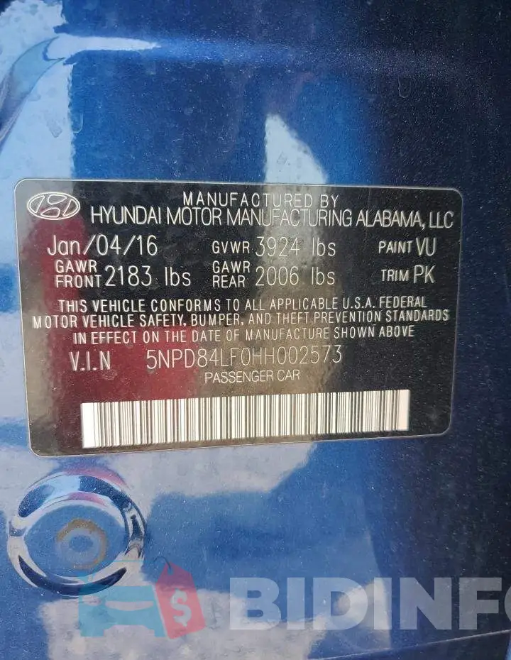 5NPD84LF0HH002573 Photo# 12
