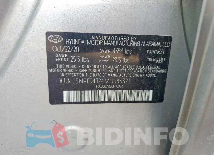 5NPEJ4J24MH086321 Photo# 13