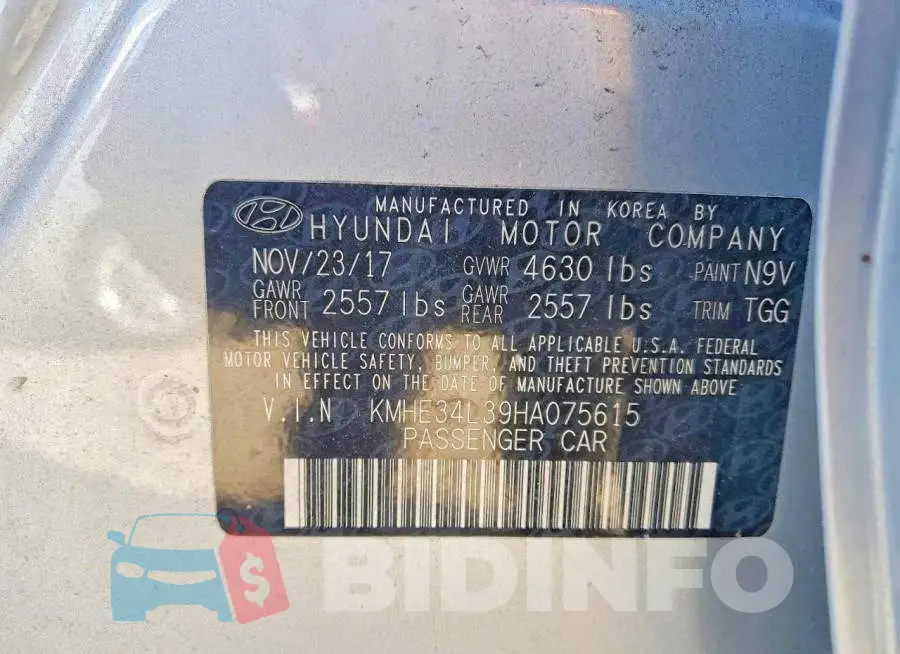 KMHE34L39HA075615 Photo# 12