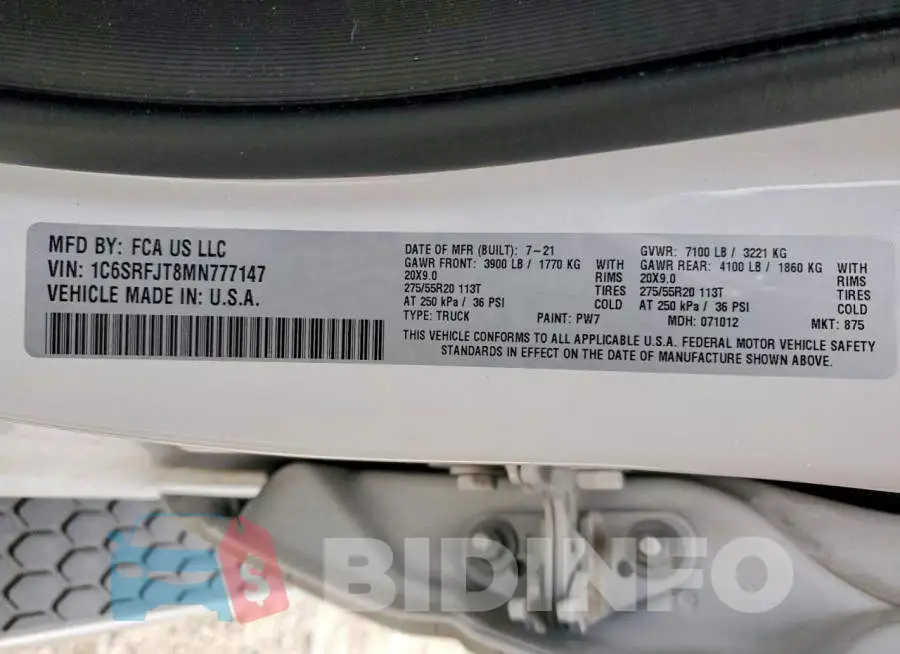 1C6SRFJT8MN777147 Photo# 12