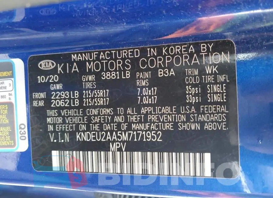 KNDEU2AA5M7171952 Photo# 13