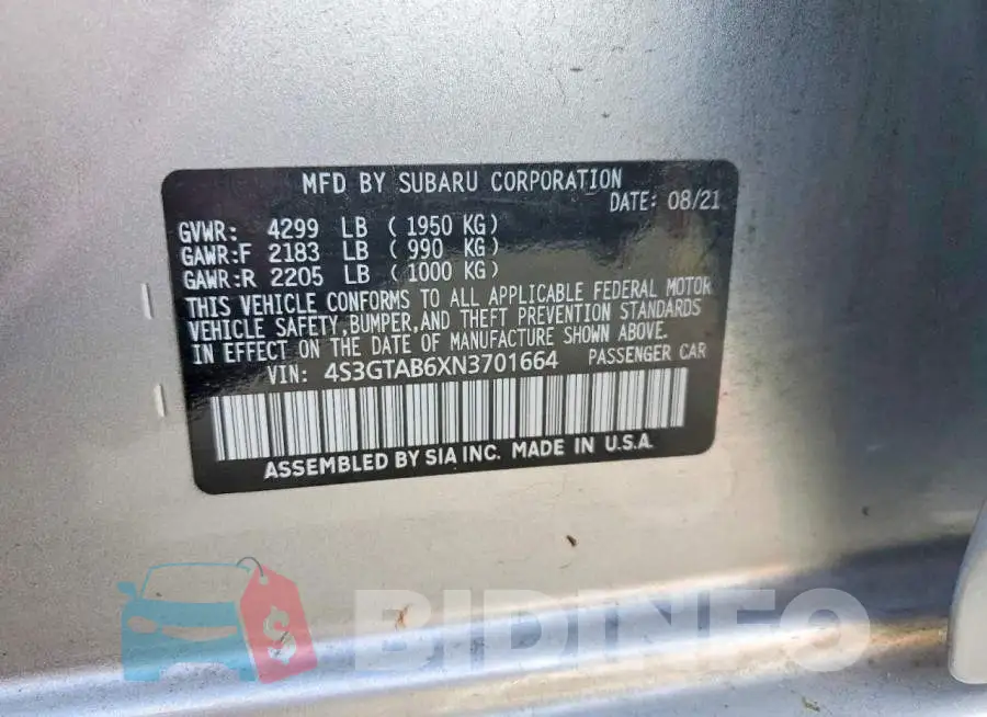 4S3GTAB6XN3701664 Photo# 14