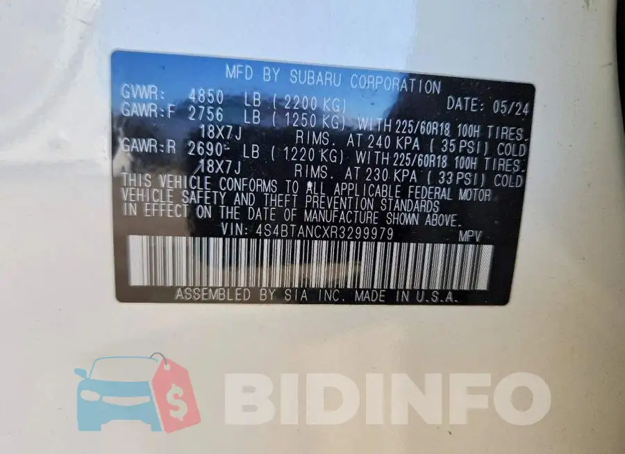 4S4BTANCXR3299979 Photo# 13