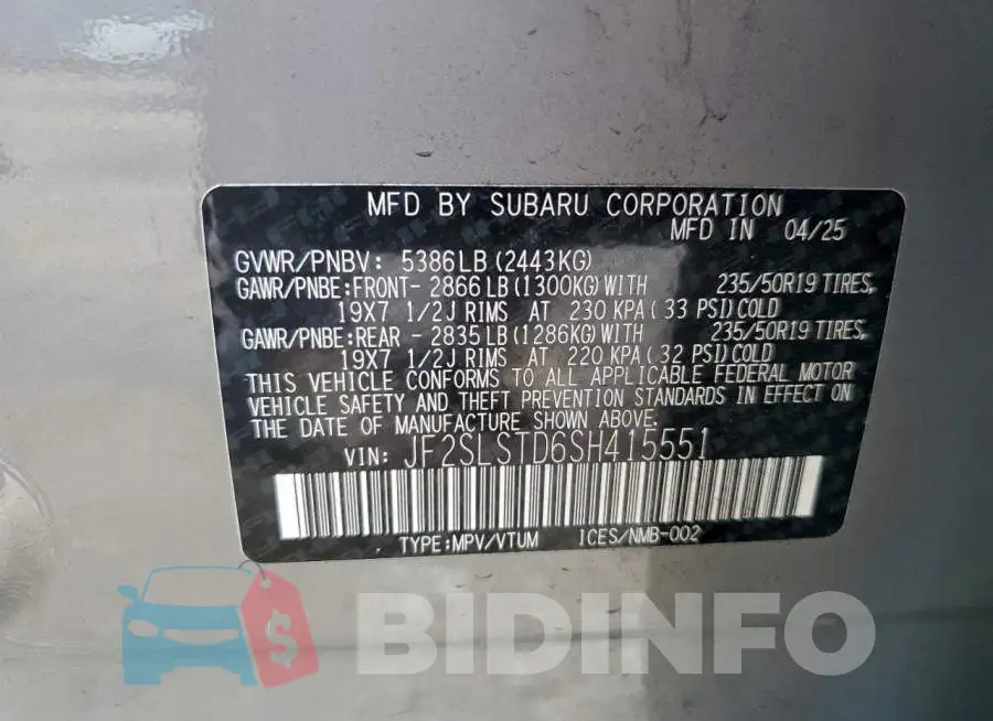 JF2SLSTD6SH415551 Photo# 13