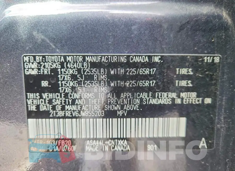 2T3BFREV6JW855203 Photo# 14