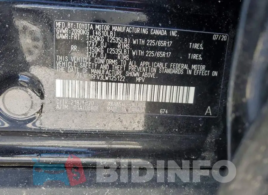 2T3F1RFV3LW125122 Photo# 12