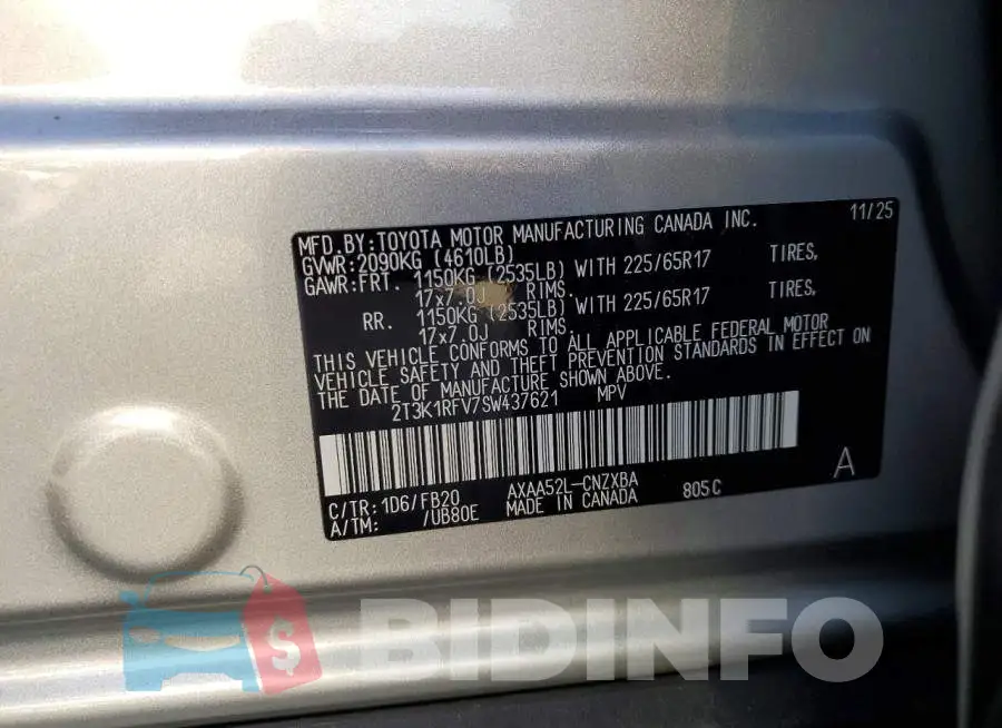 2T3K1RFV7SW437621 Photo# 13