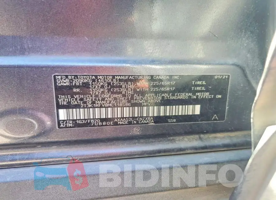 2T3K1RFV8MC118586 Photo# 13