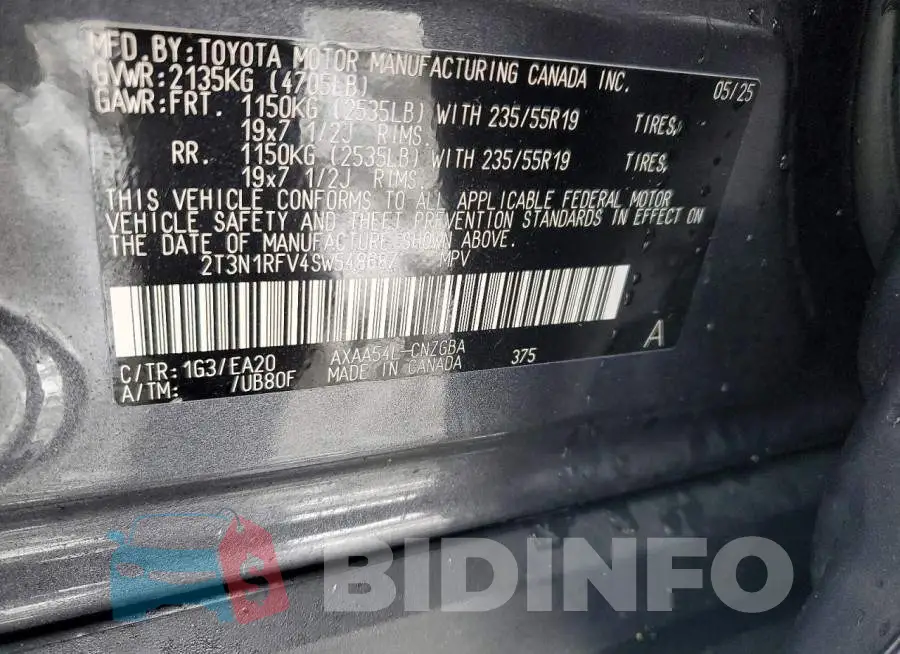 2T3N1RFV4SW548687 Photo# 13