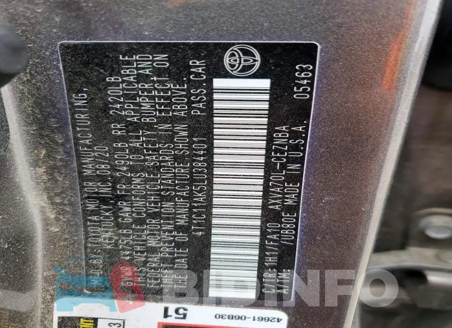 4T1C11AK5LU384401 Photo# 13
