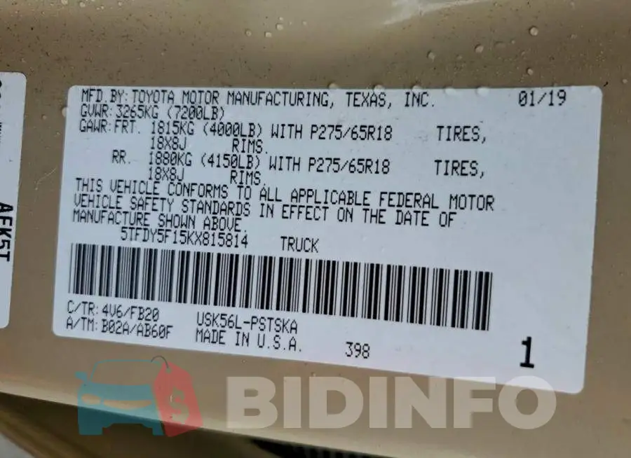 5TFDY5F15KX815814 Photo# 12