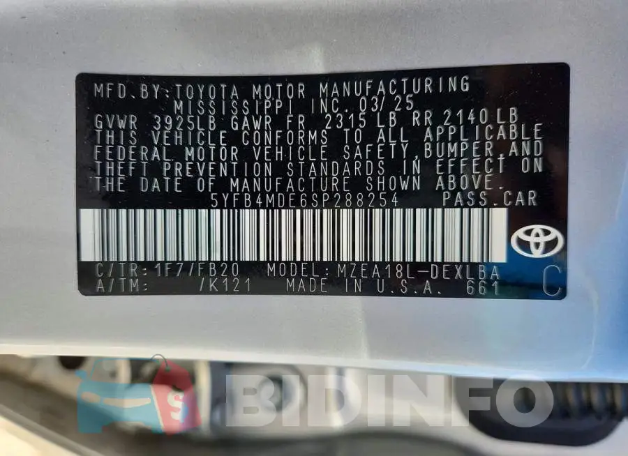 5YFB4MDE6SP288254 Photo# 12