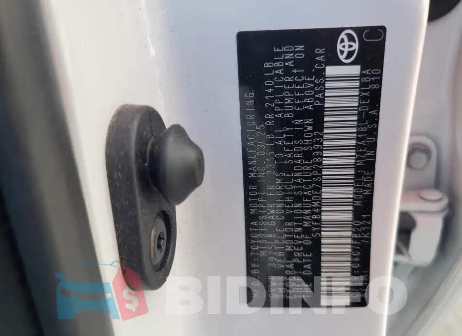 5YFB4MDE7SP289932 Photo# 12