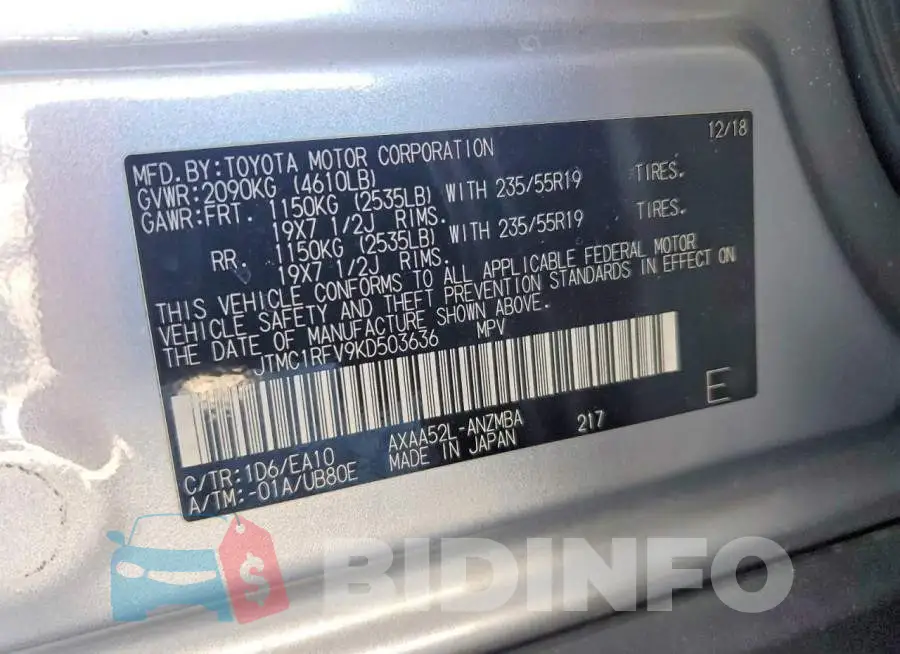 JTMC1RFV9KD503636 Photo# 13
