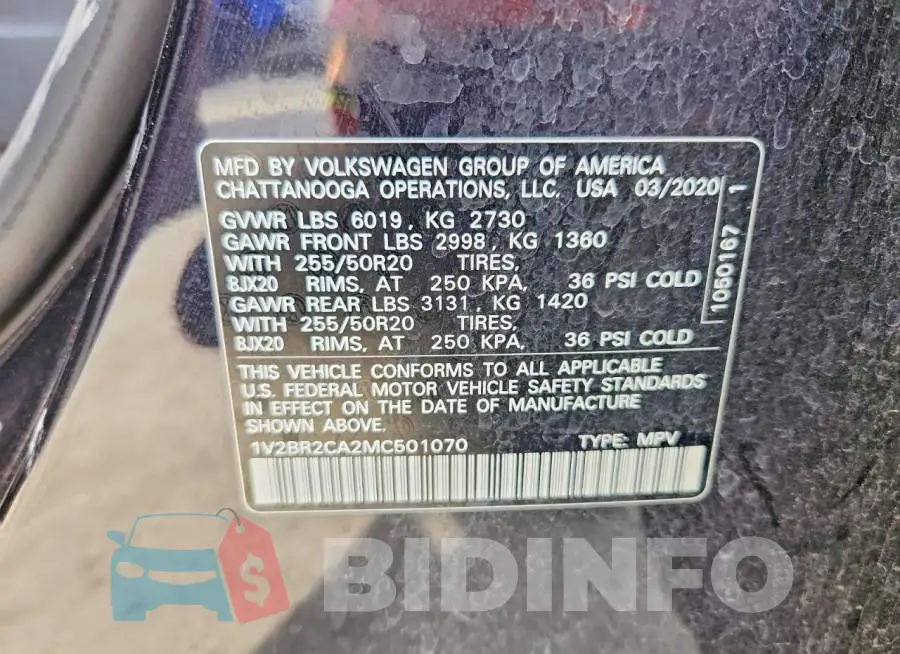 1V2BR2CA2MC501070 Photo# 13