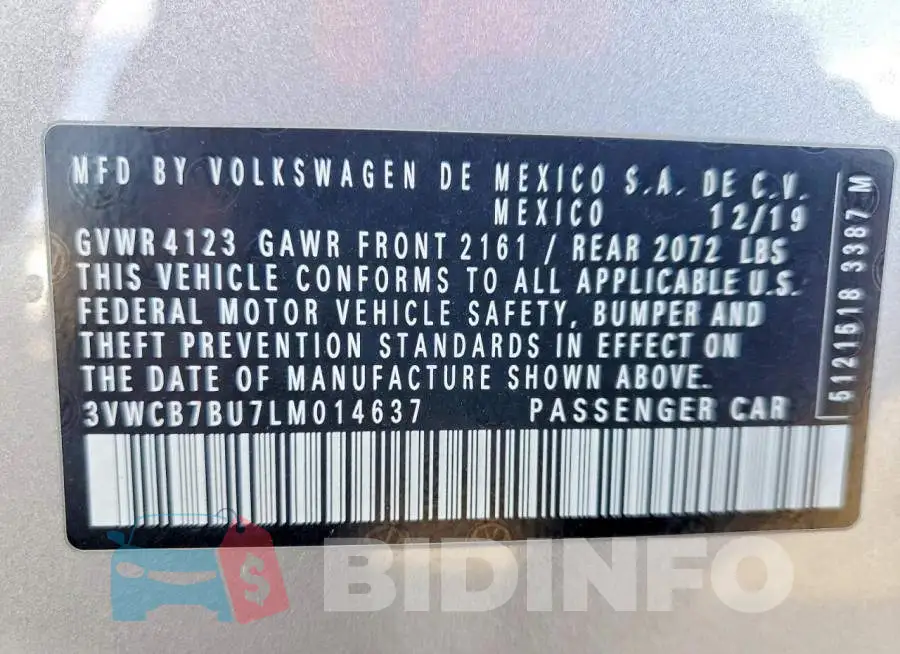 3VWCB7BU7LM014637 Photo# 12