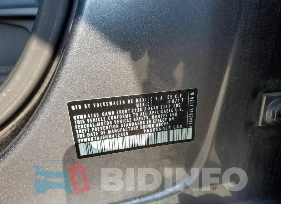 3VWDB7AJ9HM412385 Photo# 13