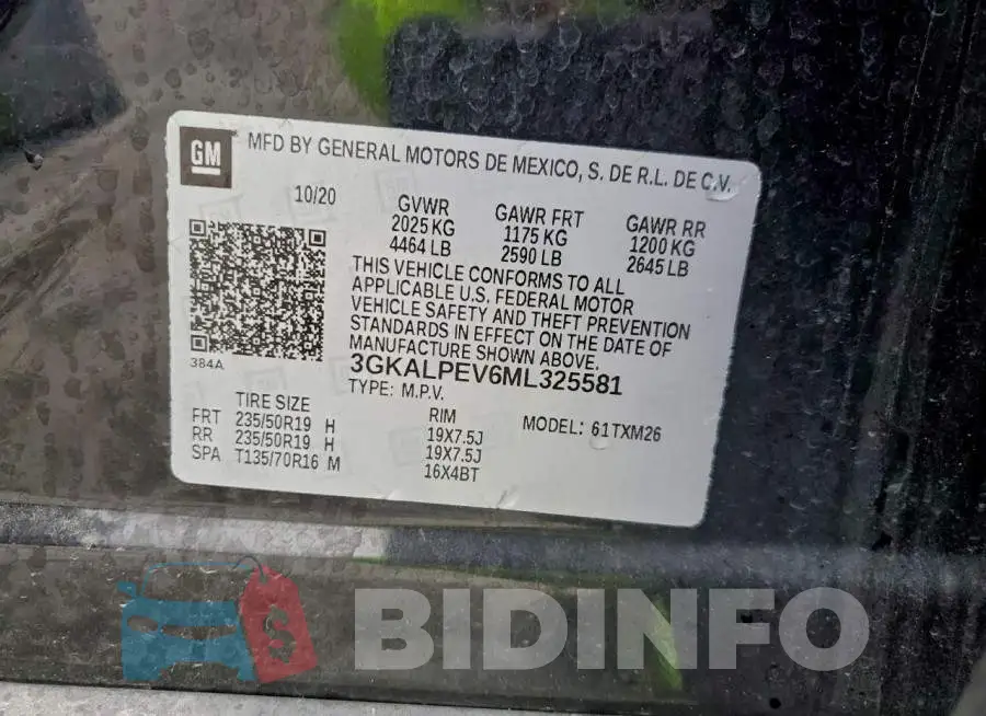 3GKALPEV6ML325581 Photo# 13