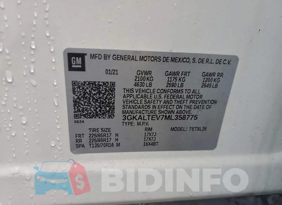 3GKALTEV7ML358775 Photo# 14