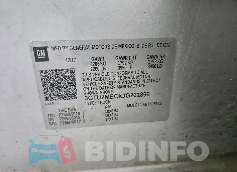 3GTU2MECXJG261896 Photo# 12