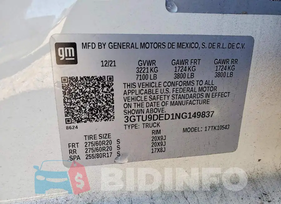 3GTU9DED1NG149837 Photo# 12