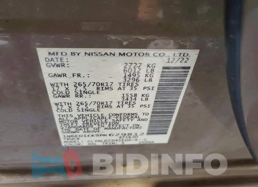 1N6ED1EK9PN629812 Photo# 12
