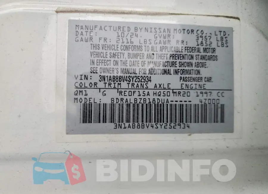 3N1AB8BV4SY252934 Photo# 12