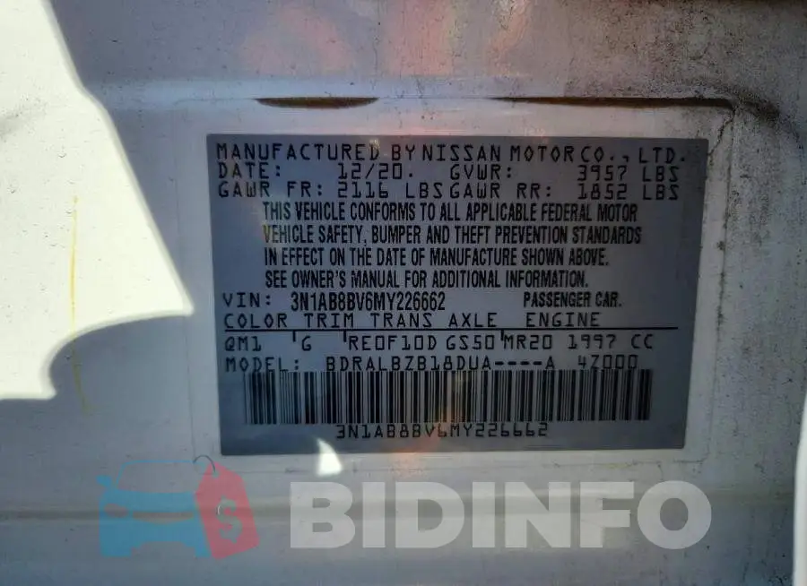 3N1AB8BV6MY226662 Photo# 12