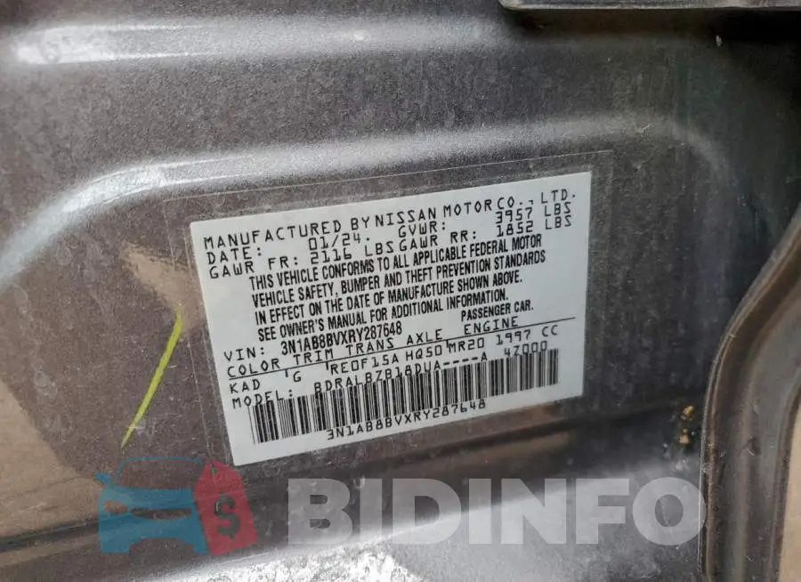 3N1AB8BVXRY287648 Photo# 12