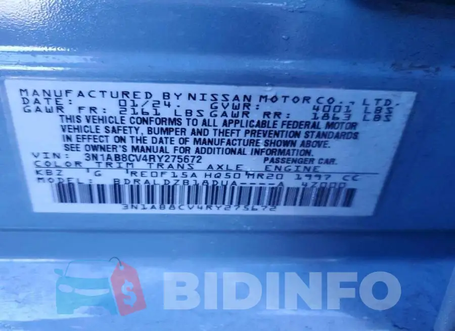 3N1AB8CV4RY275672 Photo# 12