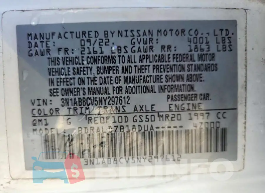 3N1AB8CV5NY297612 Photo# 13
