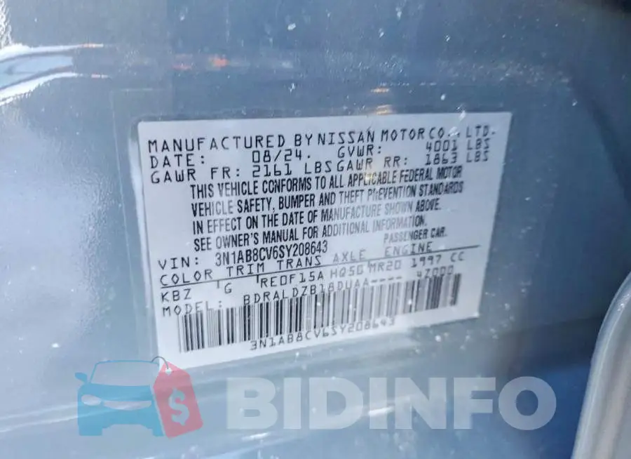 3N1AB8CV6SY208643 Photo# 12