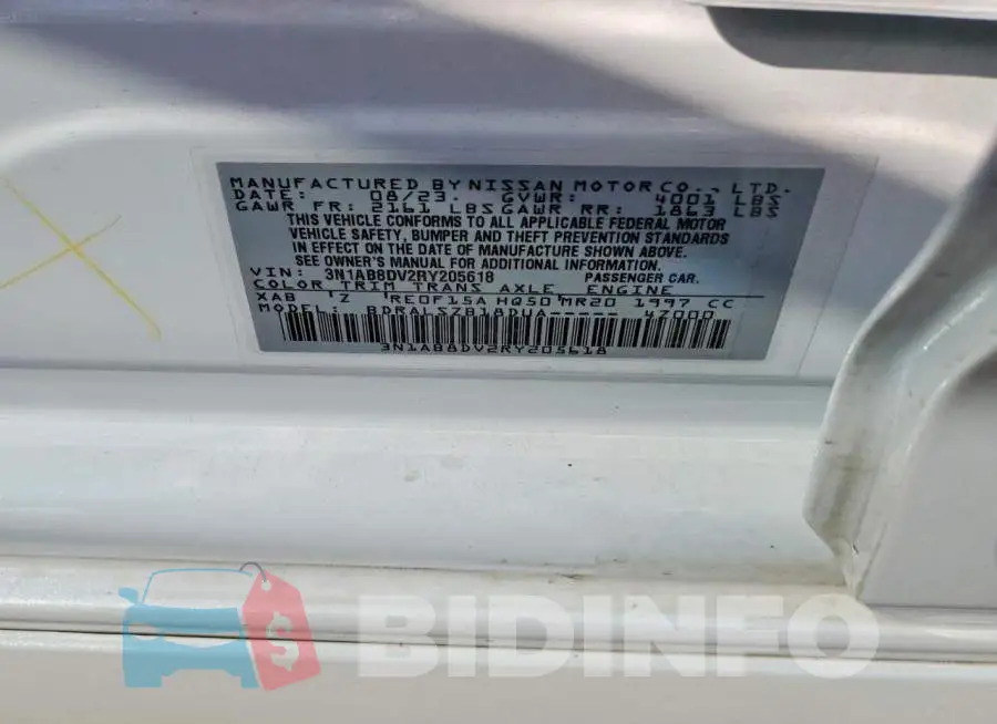 3N1AB8DV2RY205618 Photo# 12