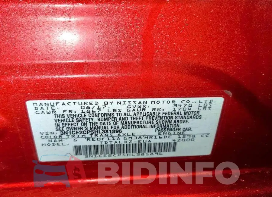 3N1CE2CP5HL381896 Photo# 12