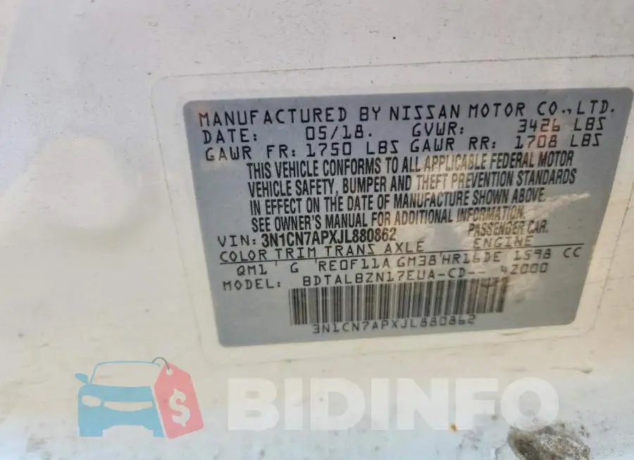 3N1CN7APXJL880862 Photo# 12