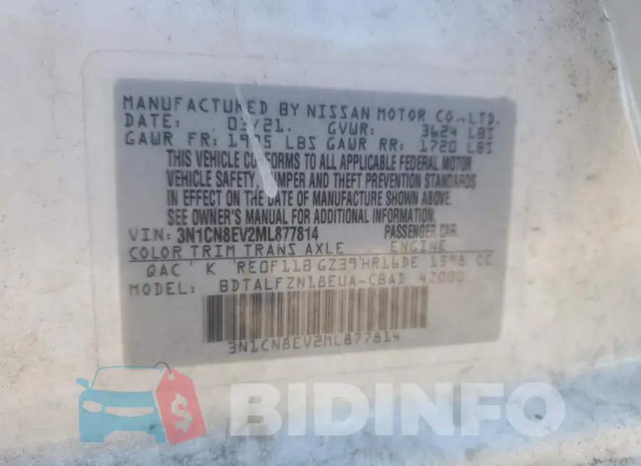 3N1CN8EV2ML877814 Photo# 12
